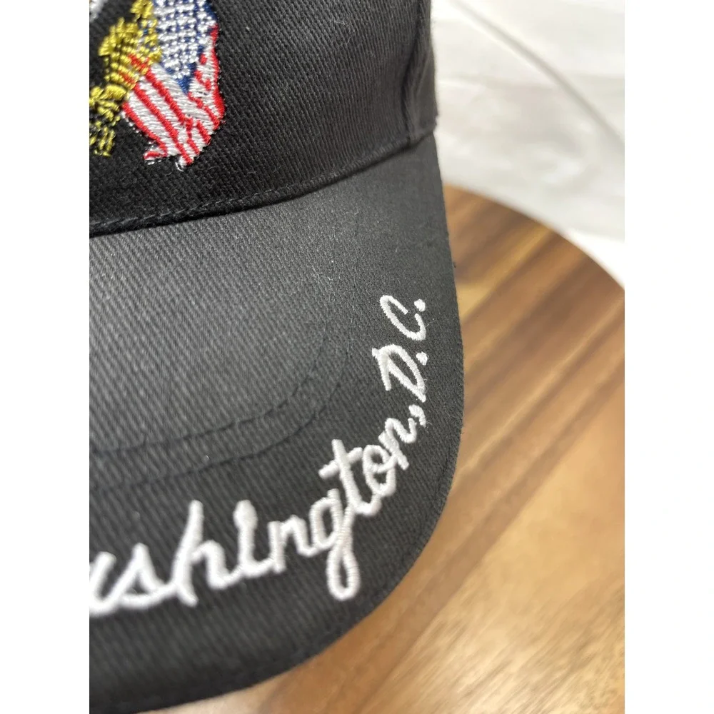 WASHINGTON DC Hat Cap SOUVENIR STITCHED BLACK ADJUSTABLE‎ BASEBALL CAPITAL USA
